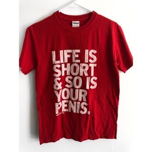 Funny Graphic T Shirt ‘Life is Short’, size small